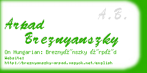 arpad breznyanszky business card